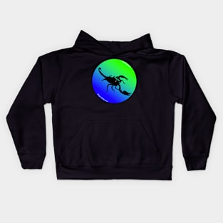 Scorpion Blue/Green Gradient Kids Hoodie